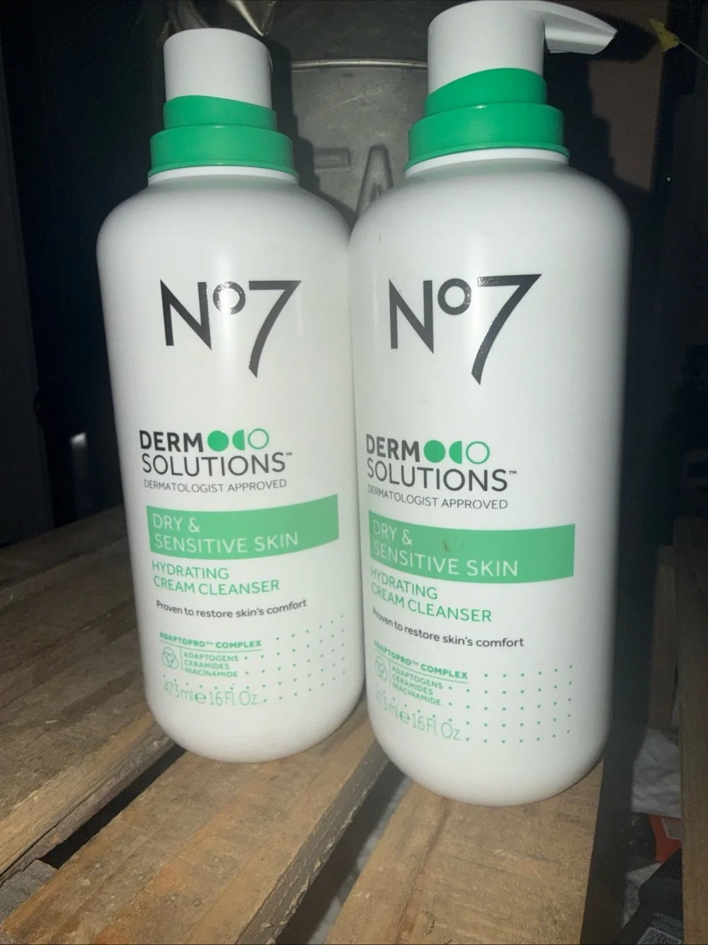 2- no 7 Derm Soltions Hydrating Cream Cleanser for Dry & Sensitive Skin - 16 oz